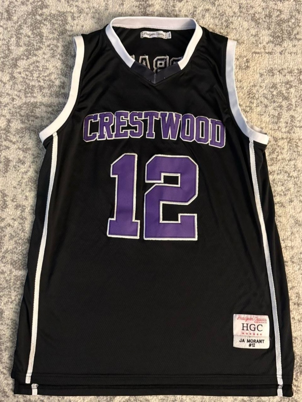 Headgear Classics Ja Morant Crestwood Black & Purple Basketball Jersey Size XXL